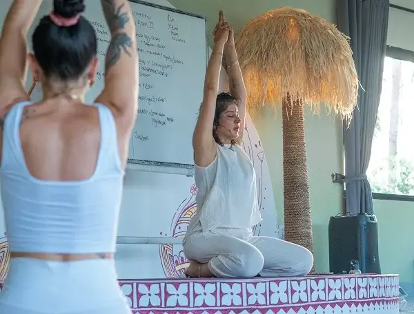 100 Hour Yoga TTC Bali morning practice