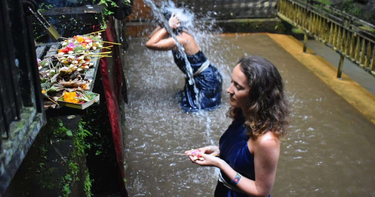 Traditional Balinese cottage stay during yoga retreat