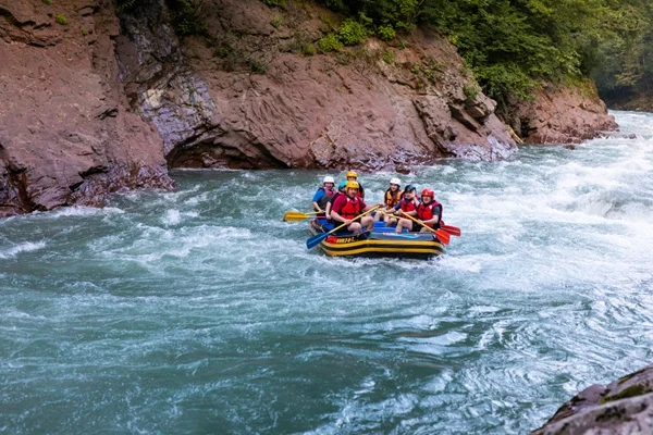 White water rafting on the Ganga river near Rishikesh