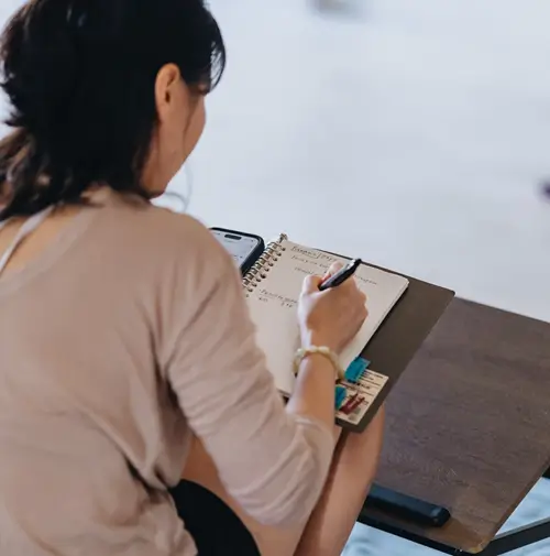 A student reading during self-study time