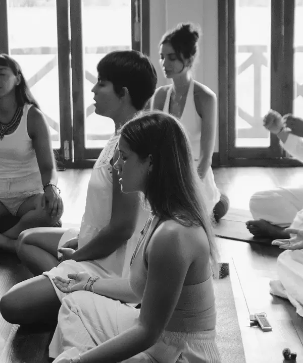 Morning meditation in the shala at the Chiang Mai campus