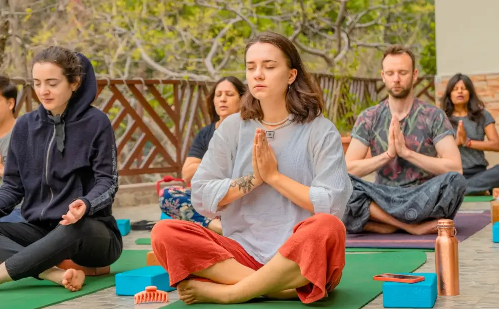 300 Hour Yoga Teacher Training Students Practicing in Rishikesh