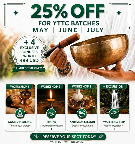 25% OFF YTTC - Free Workshop Offer