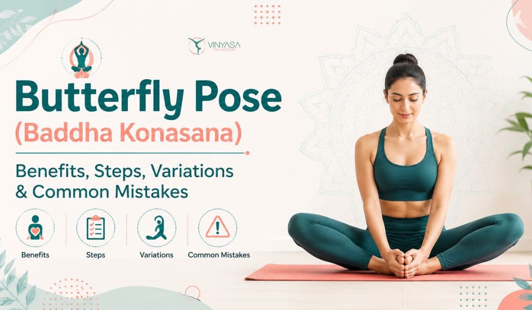 Butterfly Pose (Baddha Konasana): Benefits, Steps, Variations & Common Mistakes