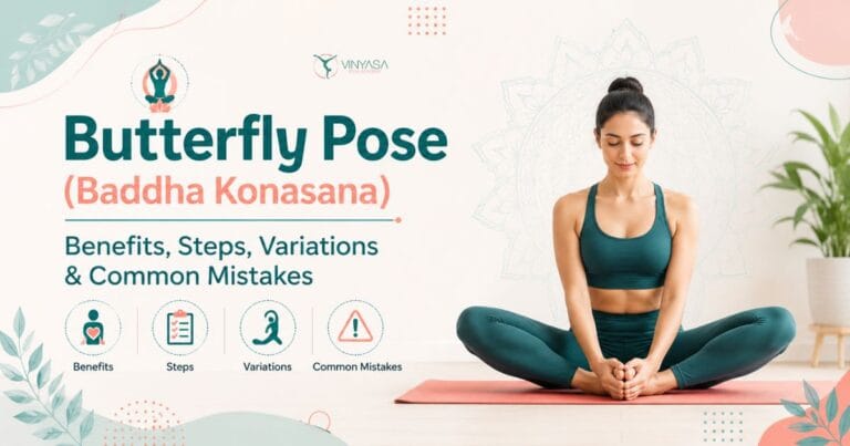 Butterfly Pose (Baddha Konasana): Benefits, Steps, Variations & Common Mistakes
