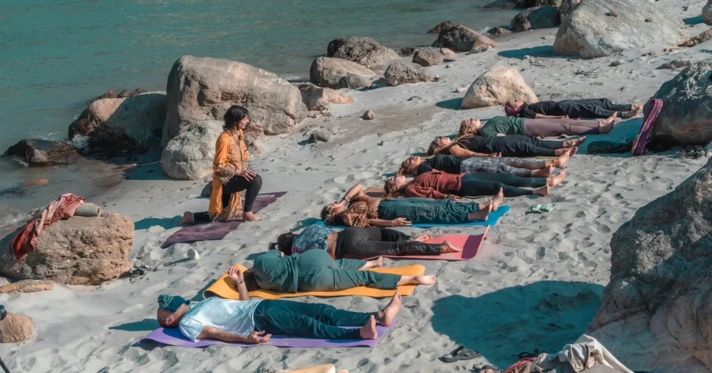 Yoga Nidra outdoor guided relaxation session by the river
