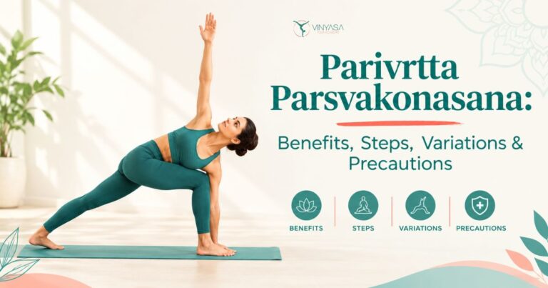 Parivrtta Parsvakonasana: Benefits, Steps, Variations & Precautions