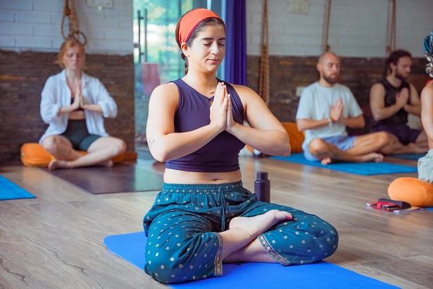 Student Performing Swastikasana (Auspicious Pose) During 200 Hour YTTC at Vinyasa Yoga Academy