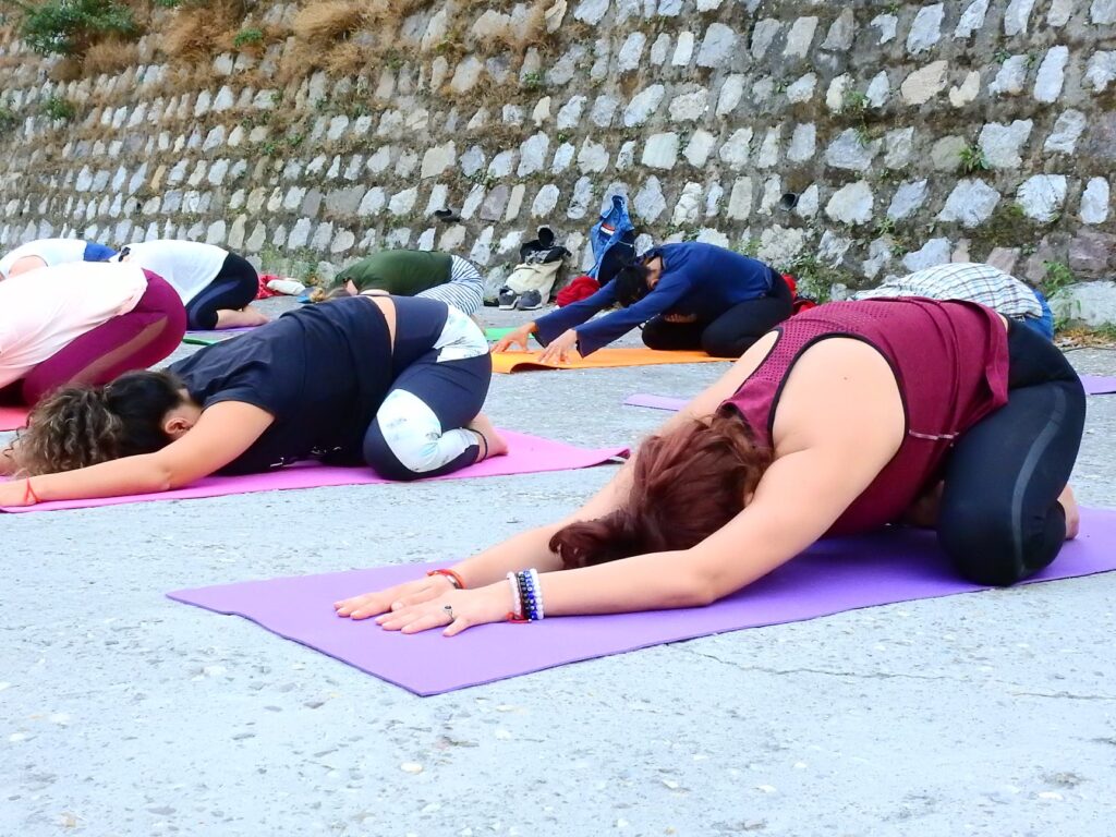 Student Practising Balasana During TTC at Vinyasa Yoga Academy