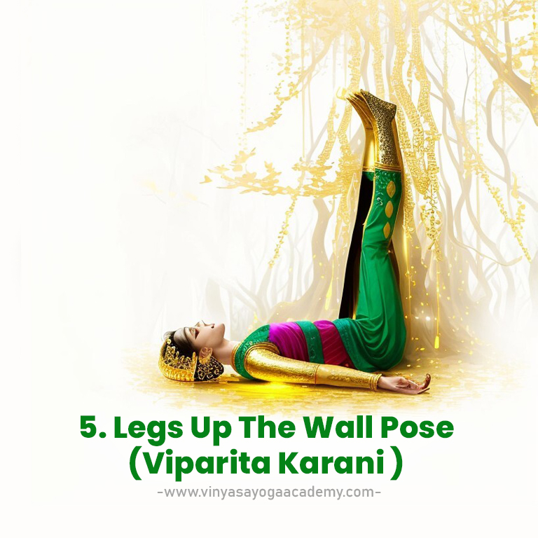 Student Practising Viparita Karani During TTC at Vinyasa Yoga Academy