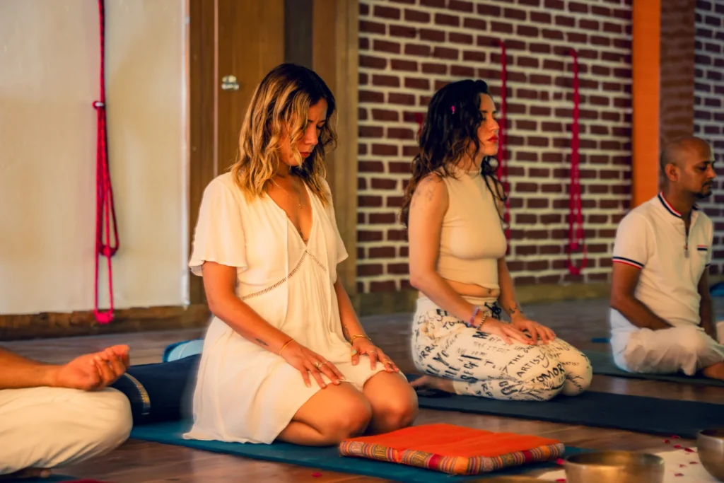 Student Practicing Meditation During 200 hour Yoga TTC