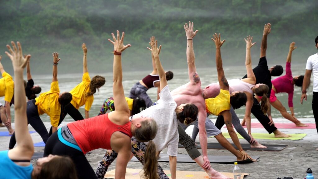 Student Practising Triangle Pose During 200 Hour YTTC at Vinyasa Yoga Academy