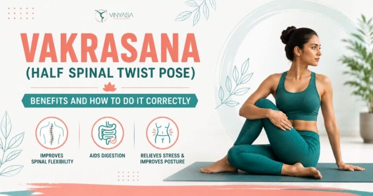 Vakrasana (Half Spinal Twist Pose) – Benefits and How To Do It Correctly