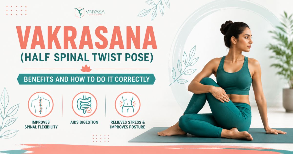 Vakrasana (Half Spinal Twist Pose) – Benefits and How To Do It Correctly